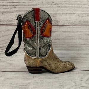 Cowboy Boot Christmas Ornament Horse Head Snakeskin 3 3/4"H